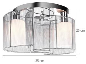HomCom candelabru 2 abajururi semiluna, Φ35x25cm argintiu | AOSOM RO