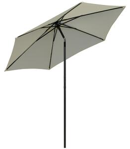 Outsunny Umbrela de gradina sau veranda 2.6M, 6 coaste si stâlp din aluminiu, Alb crem | Aosom Ro