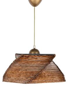 Lustra CARRE, maro/auriu, lemn/metal, 36x65 cm