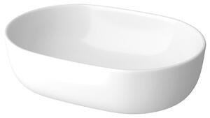 Lavoar pe blat alb lucios 50 cm, oval, Cersanit Moduo Alb lucios