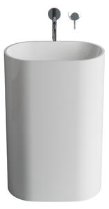 Lavoar freestanding compozit alb mat, oval, Marmite Chira