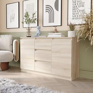Comoda R-120-S3 cu 3 sertare și o ușă – diverse opțiuni de culoare sonoma