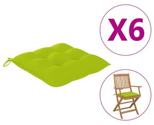Perne de scaun, 6 buc., verde, 40 x 40 x 7 cm, textil