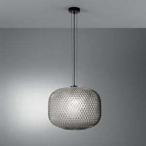 Luce Ambiente Design Lampă suspendată Ashford, gri fumuriu, Ø 40 cm, sticlă, reglabil, Gri, Camera de zi / sufragerie, Sticlă