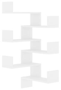 Rafturi de perete pe colț, 2 buc., alb, 40x40x50 cm PAL