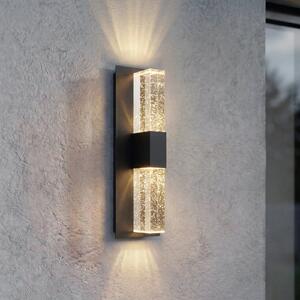 Lucande Lampa de perete pentru exterior cu LED Velune, antracit/transparent, 46, Negru, Aluminiu, Modern