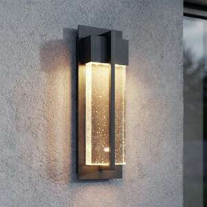Lucande Lampa de perete pentru exterior cu LED Velune, antracit/transparent, 35, Negru, Aluminiu, Modern