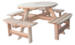 Set de dining pentru grădină din lemn de pin pentru 4 persoane Piknik - Rojaplast