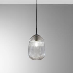 Luce Ambiente Design Lampă suspendată DUKE, gri, Ø 21 cm, sticlă, reglabil, Gri, Camera de zi / sufragerie, Sticlă