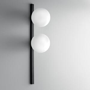 Luce Ambiente Design Aplică de perete Enoire, înălțime 60 cm, negru, metal/sticlă, cu 2 becuri, reglabil, Negru, Camera de zi / sufragerie, Metal, Modern