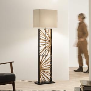 Luce Ambiente Design Lampadar ETHERNAL negru/lemn/alb Înălțime 165 cm Lemn/țesătură, Lemn, Camera de zi / sufragerie, Lemn