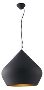 Luce Ambiente Design Lampă suspendată Tholos, negru/auriu, Ø 52 cm, metal, reglabil, Negru, Camera de zi / sufragerie, Metal, Modern