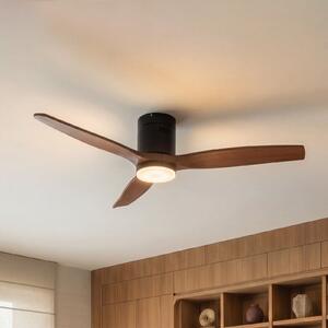 Lucande Ventilator de tavan cu LED Brinia, Ø 132 cm, lemn, CCT, Lemn, Camera de zi / sufragerie, Lemn, Scandinavă