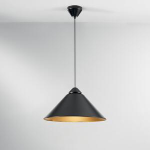 Luce Ambiente Design Lampă suspendată Big Bang negru/auriu, Ø 49 cm, metal, reglabil, Negru, Camera de zi / sufragerie, Metal, Modern