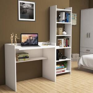 Birou si biblioteca Karma Alb 90x80x58 cm