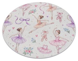 BAMBINO 61600 cerc covor lavabil Balerina, pentru copii anti-alunecare - cremă / roz