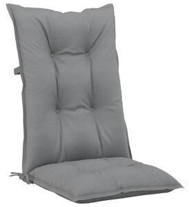 Perne scaun cu spătar înalt, 6 buc., gri, 120x50x7 cm, textil