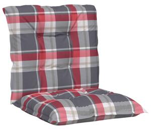Perne scaun spătar mic 2 buc. roșu carouri 100x50x7 cm textil