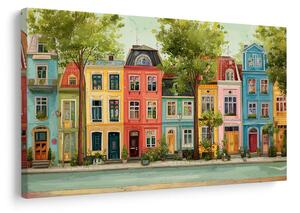 Tablou case colorate cu alee