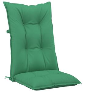 Perne scaun cu spătar înalt, 2 buc., verde, 120x50x7 cm, textil