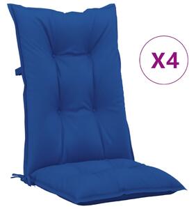Perne scaun spătar înalt 4 buc albastru regal 120x50x7cm textil