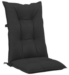 Perne scaun cu spătar înalt, 2 buc. negru 120x50x7 cm textil