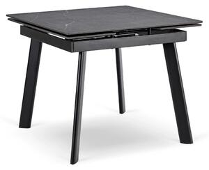 Masă extensibilă ceramică LARES 90-150 cm marmură neagră/negru