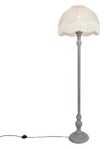 Lampă de podea gri cu abajur bej și interior alb 45cm - Classico