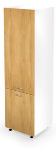 Dulap de bucătărie pentru frigider încorporat Verlene (lemn natural + alb). 1048707