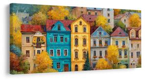 Tablou case colorate în toamnă