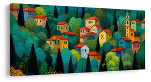 Tablou case colorate în natură