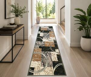 Traversa Hol, Model 15001 310, Festonata Latime 60 cm, Verde 60 x 300
