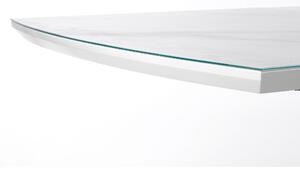 Masă de sufragerie extensibilă 160-200 cm Birgit (marmură alb) (pentru 6 8 persoane). 1049025