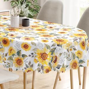 Goldea față de masă teflonată - flori de floarea-soarelui - ovală 120 x 180 cm
