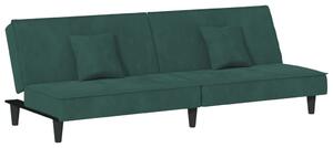 Canapea extensibilă, verde închis, catifea