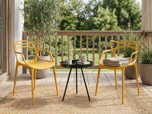 Set de gradina KATO SIRVON - 2 scaune si masa rotunda, negru/mustar