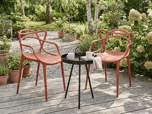 Set de gradina KATO SIRVON - 2 scaune si masuta rotunda, neagra/teracota
