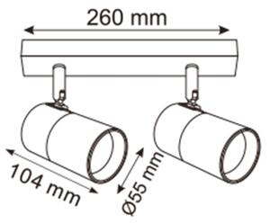Spot Zuma Line 2204BD-2-BK FORI 2xGU10/50W/230V negru/auriu
