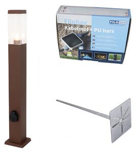 Lampă de exterior maro ruginiu 80 cm cu priză IP44 - Malios