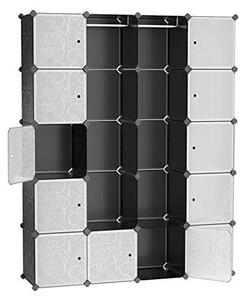 Dulap haine Model Palacios, Argintiu/Negru, 143x36x178 cm
