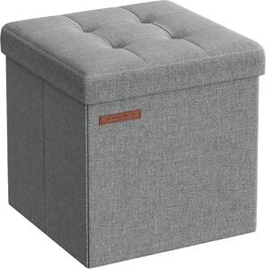 Bancuta cu spatiu de depozitare tip Otoman Gri 30x30x30 cm