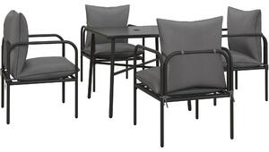 Outsunny Set de Luat Masa de Gradina din 5 Piese cu Perne Groase | Aosom Romania