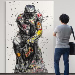 Tablou Canvas Premium LuxCanva® B1044, The Thinker , Living, Decorativ, Abstract, Emotie, Ganduri, Culori Vibrante
