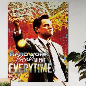 Tablou Canvas Premium LuxCanva® B1027, Wall Street , Decorativ, Film American, DiCaprio, Motivational, Culori Vibrante