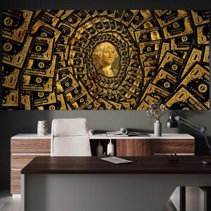 Tablou Canvas Premium LuxCanva® B1034, George Washington , Decorativ, Presedinte, America, Dolari, Culori Vibrante