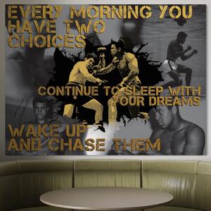 Tablou Canvas Premium LuxCanva® B1037, Muhammad Ali , Decorativ, Boxer, Pugilist, Sportiv, Motivational, Culori Vibrante