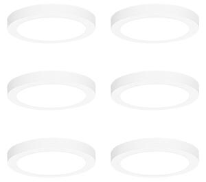 Set de 6 spoturi încastrate sau montate la suprafață albe 18 cm, inclusiv LED cu atenuare în 3 trepte până la cald - Trans
