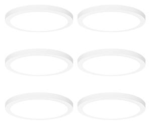 Set de 6 spoturi încastrate sau montate la suprafață albe 30 cm, inclusiv LED, cu atenuare în 3 trepte până la cald - Trans