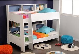 Pat supraetajat, culoare alb, accesorii roz sau albastre, 90/200 cm