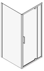 Cabină de duș dreptunghiulară Fluminia, Anda 100 x 80, ușă pivotantă, profil crom